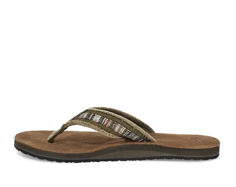 Sanuk Fraid So Eco Friendly Men's Flip Flops Brown | Canada 287SGL